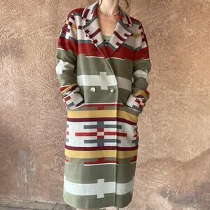Pendleton Portland Collection Southwestern Wool Blanket Coat Size Small USA Made
